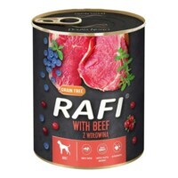 Dolina Noteci RAFI Dog with Beef - Консервований корм з яловичиною, лохиною та журавлиною для дорослих собак (паштет) (800 г) в E-ZOO