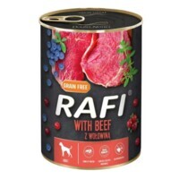Dolina Noteci RAFI Dog with Beef - Консервированный корм с говядиной, голубикой и клюквой для взрослых собак (паштет) (400 г) в E-ZOO