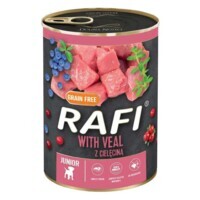 Dolina Noteci RAFI Junior Dog with Veal - Консервированный корм с телятиной, голубикой и клюквой для щенков (паштет) (400 г) в E-ZOO