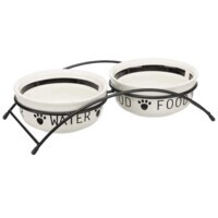 Trixie Eat on Feet Bowl Set - Миски керамічні на металевій підставці для собак і котів (2х600 мл) в E-ZOO