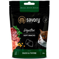 Savory - Мягкие лакомства с уткой и чабрецом для улучшения пищеварения у котов (50 г) в E-ZOO