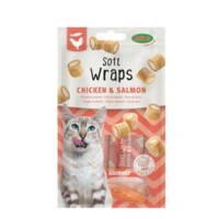 Bubimex Soft Wraps Cat Chicken & Salmon - Мягкое лакомство с курицей, лососем и сливочным кремом для кошек (30 г) в E-ZOO
