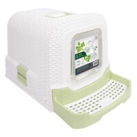 M-Pets Eco Rattan Litter Box – Закрытый кошачий эко-туалет с угольным фильтром и выдвижным лотком (69х42х41 см) в E-ZOO