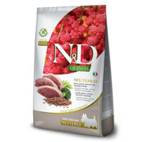 Farmina N&D Quinoa Neutered Duck, Broccoli&Asparagus Adult Mini - Низкозерновой сухой корм с уткой и киноа для стерилизованных собак мелких пород (2,5 кг) в E-ZOO