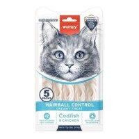 Wanpy Creamy Treat Hairball Control Codfish & Chicken Cat - Кремові ласощі з тріскою та куркою для виведення шерсті зі шлунку котів (70 г) в E-ZOO