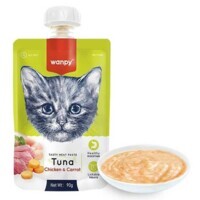 Wanpy Meat Paste Tuna Chicken & Carrot - Вологий корм крем-пюре з тунцем, куркою та морквою для котів (90 г) в E-ZOO