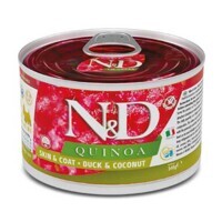 Farmina N&D Quinoa Skin&Coat Duck&Coconut Adult Mini - Беззерновой консервированный корм с уткой, киноа и кокосом для собак мелких пород с пищевой непереносимостью (140 г) в E-ZOO