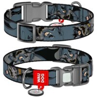 Collar WAUDOG Nylon - Нашийник нейлоновий з малюнком "Тінь Бетмена" і QR паспортом для собак (S (1,5х25-35 см)) в E-ZOO