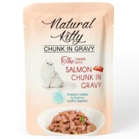 Natural Kitty Chunk in Gravy Chicken with Salmon - Влажный корм кусочки курицы и лосося в соусе для котов (85 г) в E-ZOO