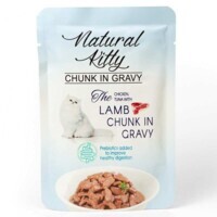 Natural Kitty Chunk in Gravy Chicken, Tuna with Lamb - Влажный корм кусочки курицы и тунца с легкими ягненка в соусе для котов (85 г) в E-ZOO