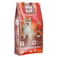 Wise Cat Turkey and Liver - Сухий повноцінний корм з індичкою та печінкою для дорослих котів (10 кг) в E-ZOO