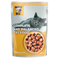 Miss Kis Chicken in Sauce - Вологий корм з куркою для дорослих котів (шматочки в соусі) (100 г) в E-ZOO