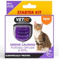 VetIQ Serene Calming Portable Diffuser and Refill - Портативний диффузор Безтурботний спокій зі змінним блоком для котів (6 мл) в E-ZOO