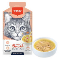 Wanpy Meat Broths Salmon & Tuna - Суп з лососем та тунцем для котів (50 г) в E-ZOO