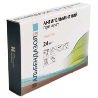 Альбендазол-250 №24 Укрзооветпромпостач - Противопаразитарные таблетки с ароматом говядины для собак и котов (24 шт.) в E-ZOO