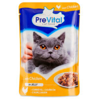 PreVital with Chicken in Jelly - Влажный корм с курицей для взрослых кошек (100 г) в E-ZOO