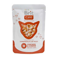 Brit Care (Брит Кеа) Cat Chicken & Cheese pouch - Влажный корм с курицей и сыром для взрослых кошек (пауч) в E-ZOO
