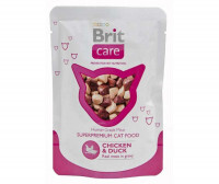 Brit Care (Бріт Кеа) Cat Chicken & Duck pouch - Вологий корм з куркою і качкою для дорослих котів (паучі) в E-ZOO