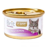 Brit Care (Бріт Кеа) Tuna & Salmon - Консерви з тунцем та лососем в соусі для дорослих котів (80 г) в E-ZOO