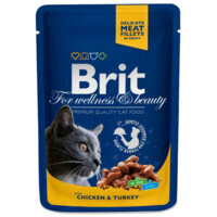 Brit Premium (Брит Премиум) Cat Pouches with Chicken & Turkey - Пауч с курицей и индейкой для кошек (100 г) в E-ZOO