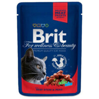 Brit Premium (Брит Премиум) Cat Pouches with Beef Stew&Peas - Пауч с говядиной и горошком для кошек (100 г) в E-ZOO