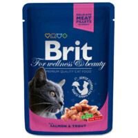 Brit Premium (Брит Премиум) Cat Pouches with Salmon&Trout - Пауч с лососем и форелью для кошек (100 г) в E-ZOO