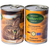 Baskerville (Баскервіль) Консерви для котів з індичкою і яловичиною (400 г) в E-ZOO