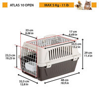 Ferplast (Ферпласт) Atlas 10 Open - Переноска с решетчатой крышей для кошек и собак весом до 5 кг - Фото 2