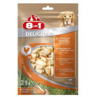 8in1 (8в1) Delights Bones Bag XS - Кісточки для чищення зубів з м'ясом курки для собак дрібних порід (21 шт./уп.) в E-ZOO