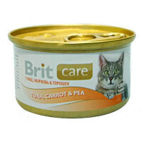 Brit Care (Брит Кеа) Tuna Carrot & Pea - Консервы с тунцом, морковью и горошком для взрослых кошек (80 г) в E-ZOO