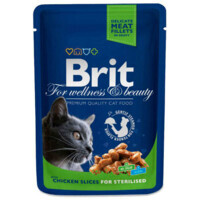 Brit Premium (Бріт Преміум) Cat Pouches Chicken Slices for Sterilised - Пауч з куркою для стерилізованих кішок (100 г) в E-ZOO