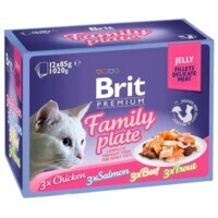 Brit Premium (Бріт Преміум) Cat Family Plate Jelly - Набір паучів "Родинна тарілка" в желе для котів (12х85 г) в E-ZOO