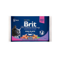 Brit Premium (Бріт Преміум) Cat Fiah Plate - Набір паучів "Рибна тарілка" для котів (4х100 г) в E-ZOO