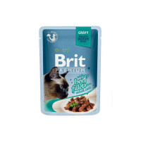 Brit Premium (Бріт Преміум) Cat Beef fillets in Gravy - Вологий корм зі шматочками з філе яловичини в соусі для котів (85 г) в E-ZOO