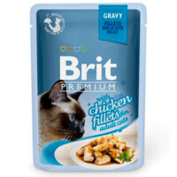 Brit Premium (Брит Премиум) Cat Chiсken fillets in Gravy - Влажный корм с кусочками из куриного филе в соусе для кошек (85 г) в E-ZOO