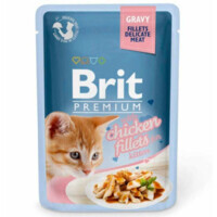 Brit Premium (Бріт Преміум) Cat Chiсken fillets in Gravy - Вологий корм зі шматочками з курячого філе в соусі для кошенят (85 г) в E-ZOO