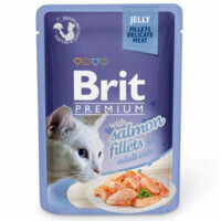 Brit Premium (Брит Премиум) Cat Salmon fillets Jelly - Влажный корм с кусочками из филе лосося в желе для котов (85 г) в E-ZOO