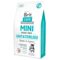 Brit Care (Брит Кеа) Mini Grain Free Light & Sterilised - Сухой корм с кроликом и лососем для взрослых собак мини пород с избыточным весом или стерилизованных собак (400 г) в E-ZOO