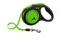 Flexi (Флекси) New Neon - Поводок-рулетка для собак, светящийся в темноте, лента (S)