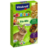 Vitakraft (Витакрафт) Kracker Trio Mix - Крекеры для кроликов с овощами и попкорном (3 шт./уп.)