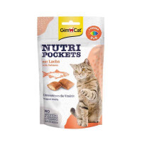 GimCat (ДжимКет) Nutri Pockets - Подушечки з лососем, Омега-3 та Омега-6 для котів (60 г) в E-ZOO