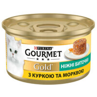 Gourmet (Гурмэ) Gold - Консервированный корм "Нежные биточки" с курицей и морковью для кошек (85 г) в E-ZOO
