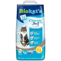 BIOKAT'S (Биокетс) CLASSIC FIOR DE COTTON 3 в 1 - Наполнитель комкующийся для кошачьего туалета КЛАССИК 3 в 1 с ароматом хлопка (10 л) в E-ZOO