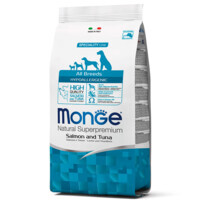 Monge (Монж) Natural Superpremium All Breeds Adult Hypoallergenic - Сухой корм для взрослых собак-аллергиков всех пород с лососем и тунцом (15 кг) в E-ZOO