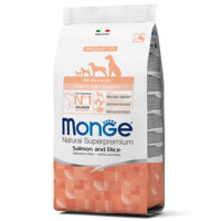 Monge (Монж) Natural Superpremium All Breeds Puppy & Junior - Сухой корм с лососем и рисом для щенков всех пород (15 кг) в E-ZOO