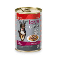 Nutrilove (Нутрилав) Beef, liver and vegetabley in jelly - Консервы для собак с говядиной, печенью и овощами в желе (415 г)