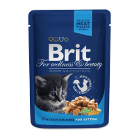Brit Premium (Брит Премиум) Cat Pouches Chicken Chunks for Kitten - Пауч с курицей для котят (100 г) в E-ZOO