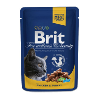 Brit Premium (Бріт Преміум) Cat Pouches with Chicken & Turkey - Пауч з куркою та індичкою для котів (100 г) в E-ZOO
