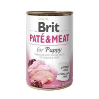 Brit (Бріт) PATE & MEAT for Puppy - Консервований корм з куркою та індичкою для цуценят (400 г) в E-ZOO