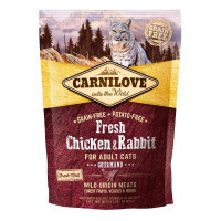 Carnilove (Карнилав) Fresh Chicken & Rabbit for Adult Cats Gourmand - Сухой беззерновой корм с кроликом и курицей для взрослых котов (400 г) в E-ZOO